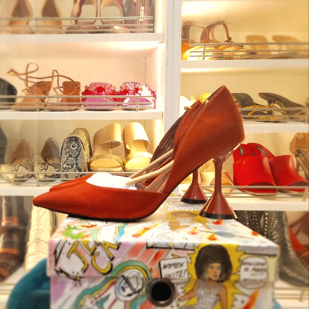Jeffrey Campbell Byzantine Rust Satin Heels Size 11 (runs small)- Worn Once